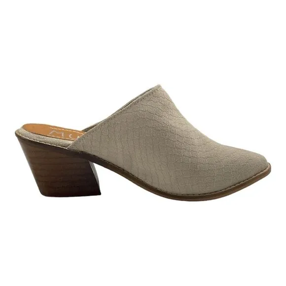 New! Musse And Cloud Women's Helen Textured Block Heel Mule Shoes Ice Size 6 NWT