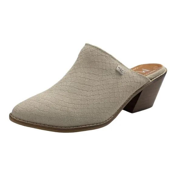 New! Musse And Cloud Women's Helen Textured Block Heel Mule Shoes Ice Size 6 NWT