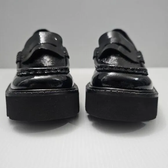 NEW Pedro Garcia Tady Penny Loafer Chunky Lug Sole Black Patent Leather EU 39