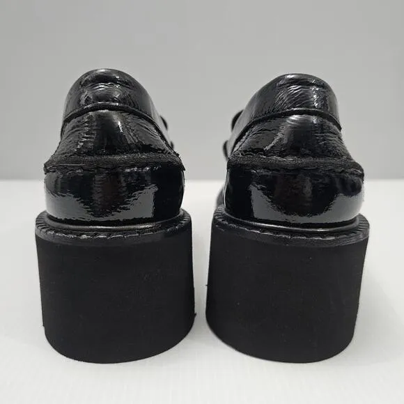 NEW Pedro Garcia Tady Penny Loafer Chunky Lug Sole Black Patent Leather EU 39