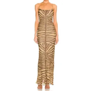 NEW RONNY KOBO zebra scarlette maxi dress in lark &amp; bison multi