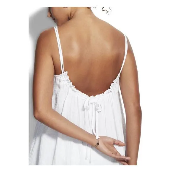 NEW SEAFOLLY soleil double cloth dress in white