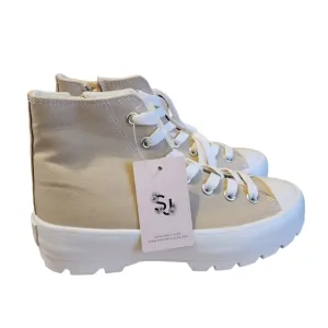 “NEW” Sincerely Jules Natural Tan High Top Sneakers Shoes… 7.5 M