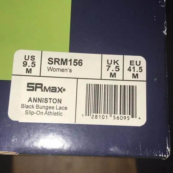 NEW SR Max SRM156 Women’s Size 9.5 Slip Resistant Black Bungee Lace Slip-On