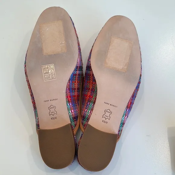New Tory Burch Multicolor Plaid Women's Loafers. Size 8.5. Dust bag included.