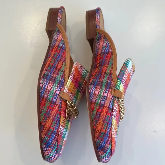 New Tory Burch Multicolor Plaid Women's Loafers. Size 8.5. Dust bag included.