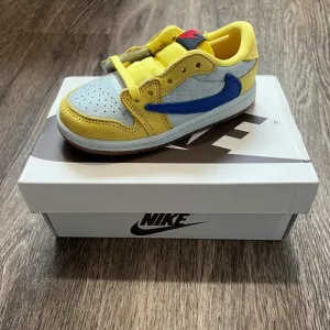 NEW TRAVIS SCOTT X JORDAN 1 RETRO LOW OG SP TD 'CANARY' SIZE 8C