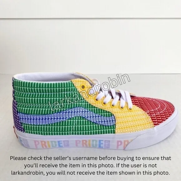 NEW Vans SK8-Mid Pride Sneaker Skateboarding Shoes LGBTQ  Women's 10.5 / Men's 9