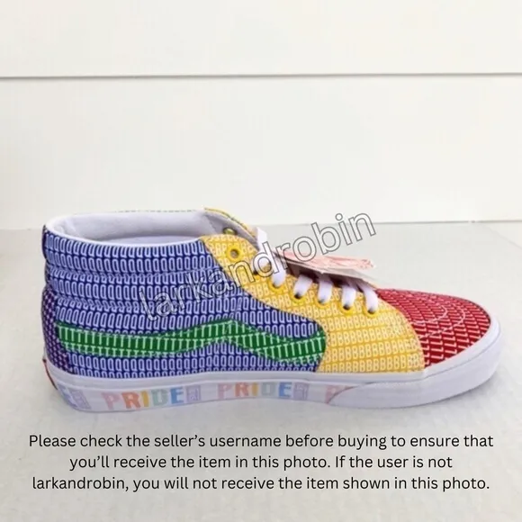 NEW Vans SK8-Mid Pride Sneaker Skateboarding Shoes LGBTQ  Women's 10.5 / Men's 9