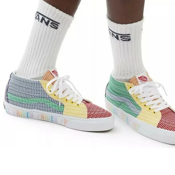 NEW Vans SK8-Mid Pride Sneaker Skateboarding Shoes LGBTQ  Women's 10.5 / Men's 9