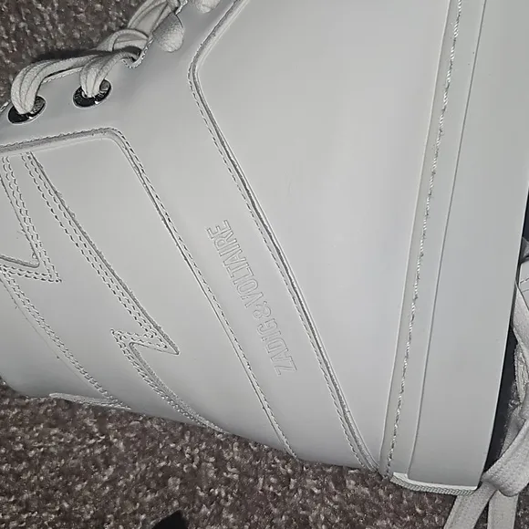 NEW Zadig &amp; Voltaire Zv1747 High Flash Smooth Calfs White Leather EU 42 (US 9M)
