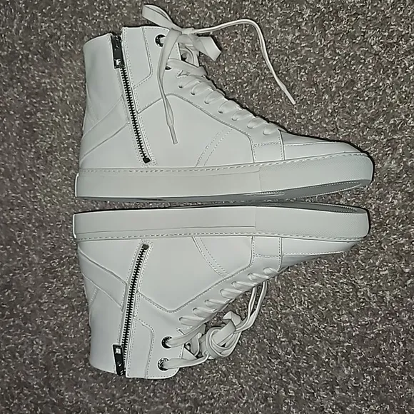 NEW Zadig &amp; Voltaire Zv1747 High Flash Smooth Calfs White Leather EU 42 (US 9M)