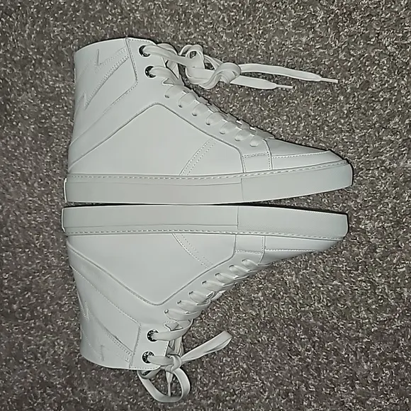 NEW Zadig &amp; Voltaire Zv1747 High Flash Smooth Calfs White Leather EU 42 (US 9M)