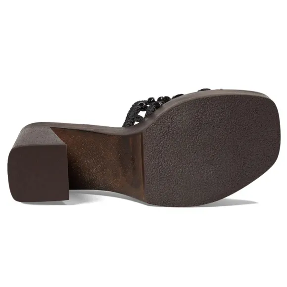 NIB BERNARDO Knox Raffia Bead Mule Sandals