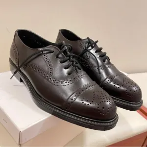 NIB Men's Vintage Wingtip Oxford Dress Shoes Dark Brown - US 7.5