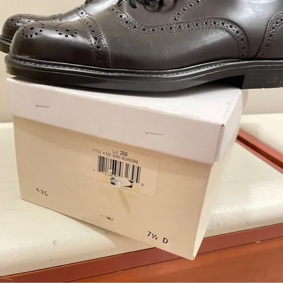 NIB Men's Vintage Wingtip Oxford Dress Shoes Dark Brown - US 7.5
