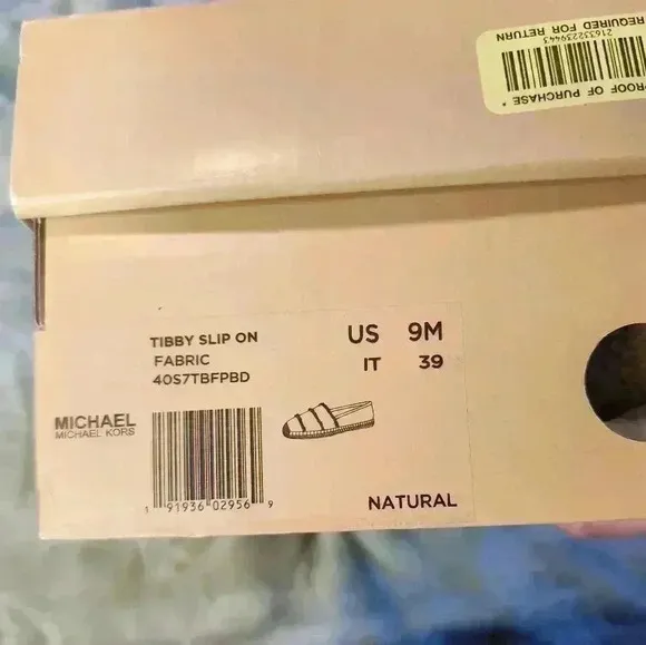 NIB Michael Kors Womens Tibby Canvas Espadrille Flats Slip-On Shoes Size 9