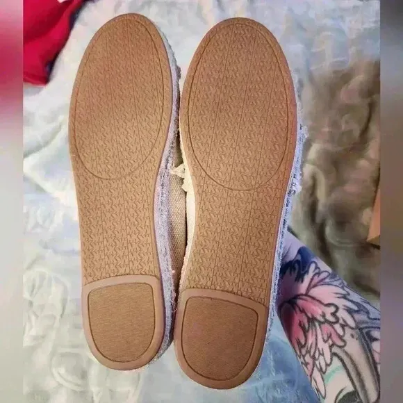 NIB Michael Kors Womens Tibby Canvas Espadrille Flats Slip-On Shoes Size 9