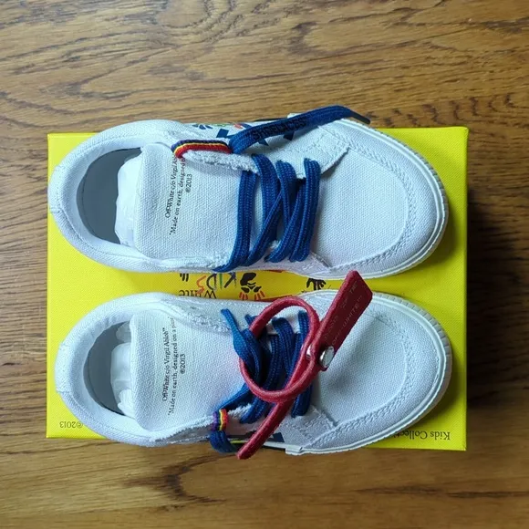NIB Off-White Monsters Vulcanized Lace Up Sneakers White And Black Size …