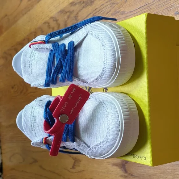 NIB Off-White Monsters Vulcanized Lace Up Sneakers White And Black Size …