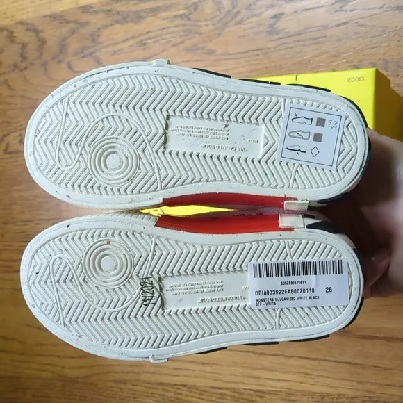 NIB Off-White Monsters Vulcanized Lace Up Sneakers White And Black Size …