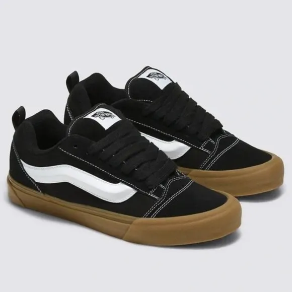 NIB - Vans Knu Skool Shoes, Black/Gum – Men’s 7 / Women’s 8.5