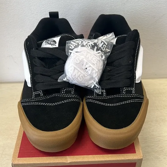 NIB - Vans Knu Skool Shoes, Black/Gum – Men’s 7 / Women’s 8.5