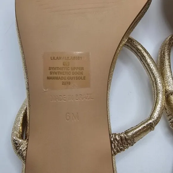 NIB Women's Steve Madden Lilah Gold Metallic Sandals Size 6