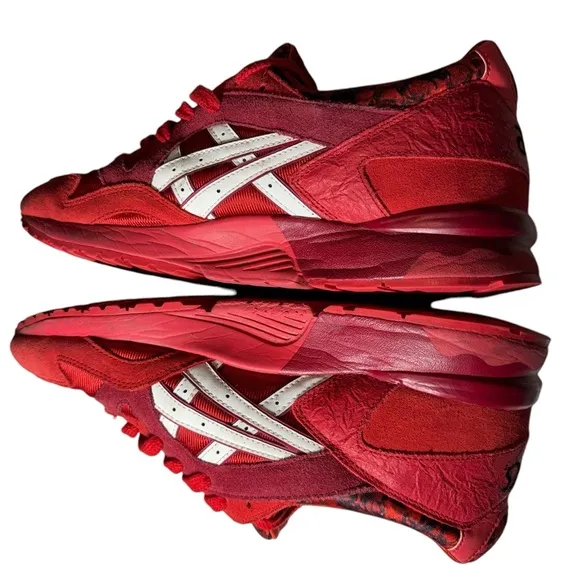 Nice ASICS Lyte V 5 Red Streetwear Running Shoes Men’s 10 H504K MINTY