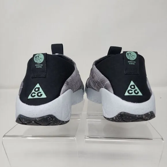 Nike ACG Moc Mens 6 SE Grey Black Green Glow Quilted Moccasin Streetwear Shoes