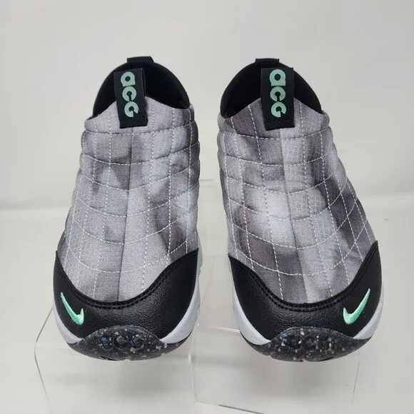 Nike ACG Moc Mens 6 SE Grey Black Green Glow Quilted Moccasin Streetwear Shoes