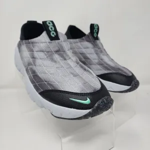 Nike ACG Moc Mens 6 SE Grey Black Green Glow Quilted Moccasin Streetwear Shoes