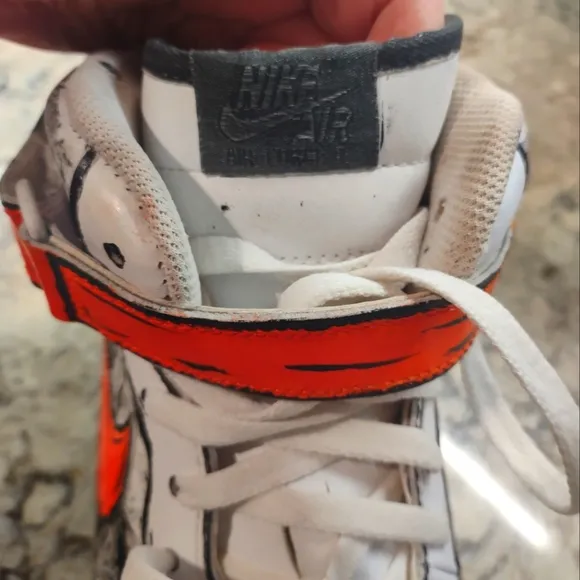 Nike Air AF1 Men's Hightop Size 18 Shoes - Custom Sharpie Design