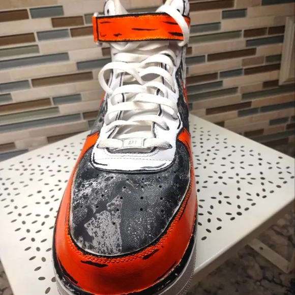Nike Air AF1 Men's Hightop Size 18 Shoes - Custom Sharpie Design