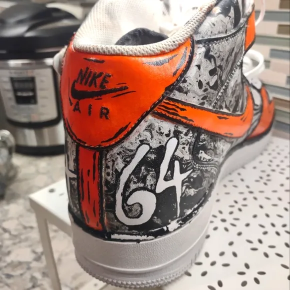 Nike Air AF1 Men's Hightop Size 18 Shoes - Custom Sharpie Design