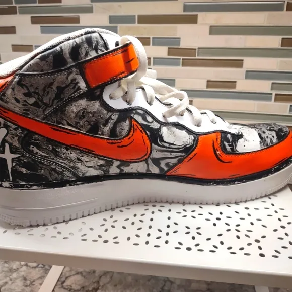 Nike Air AF1 Men's Hightop Size 18 Shoes - Custom Sharpie Design