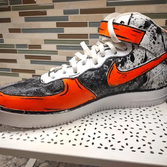 Nike Air AF1 Men's Hightop Size 18 Shoes - Custom Sharpie Design