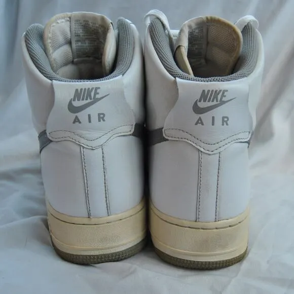 Nike Air Force 1 High Top Shoes Gray White