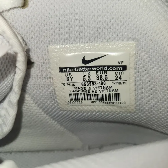 Nike Air Force 1 Kids White High-Top Sneakers Size 6 Big Boys Shoes