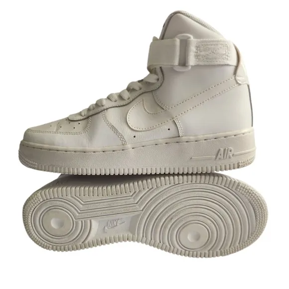 Nike Air Force 1 Kids White High-Top Sneakers Size 6 Big Boys Shoes