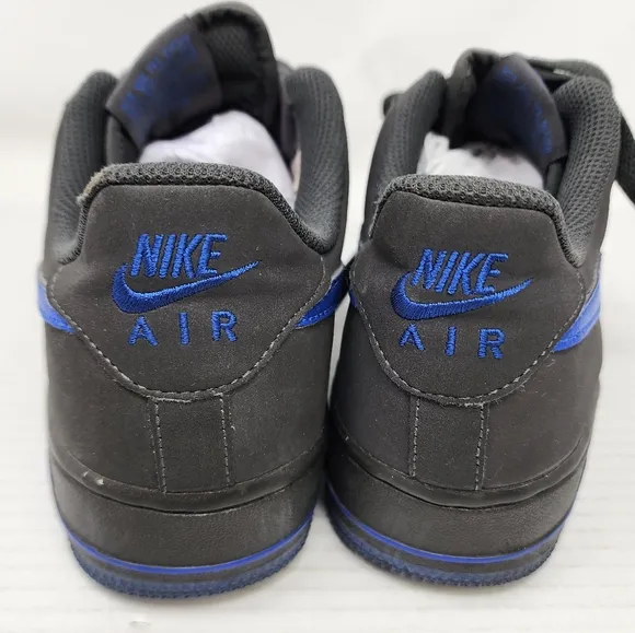 Nike Air Force 1 Low Black Gray Blue  Swoosh Sneakers 2013 Youth Boys Size 6.5