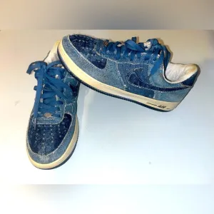 Nike Air Force 1 Low Denim Women's Size 9 Vintage Blue sneakers Rare Find !!​