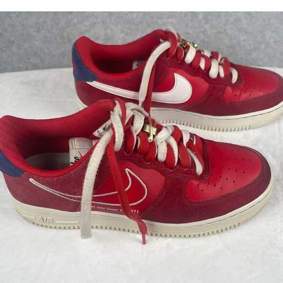 Nike Air Force 1 Low First Use University‎ Red sneakers size 8M. Limited Edition