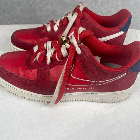 Nike Air Force 1 Low First Use University‎ Red sneakers size 8M. Limited Edition