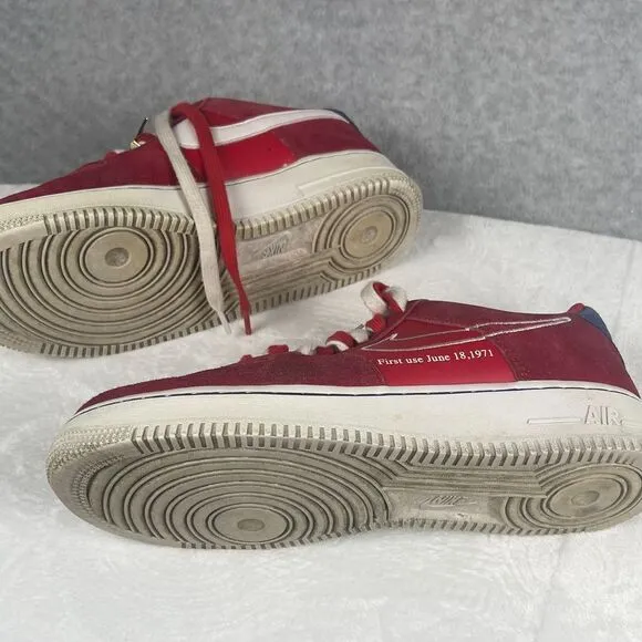 Nike Air Force 1 Low First Use University‎ Red sneakers size 8M. Limited Edition