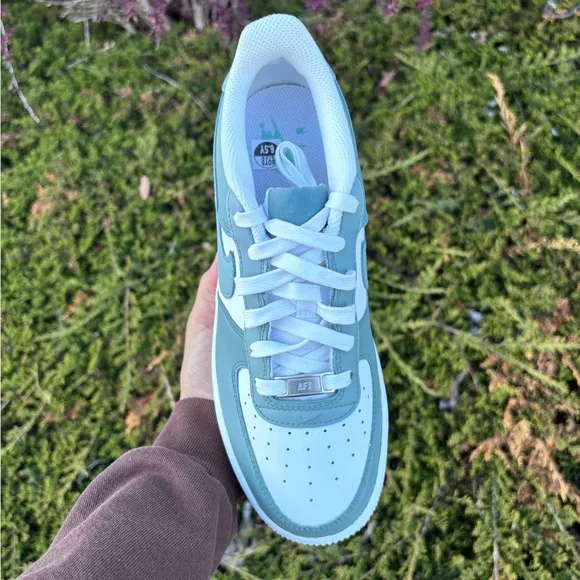 Nike Air Force 1 Low - Sage Green - Custom Painted shoes - Size 6.5Y / 8 Womens