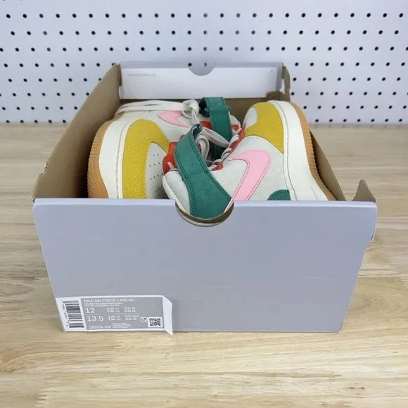 Nike Air Force 1 Mid Coconut Milk 2022 Gray Sneakers New Shoes Mens Size 12