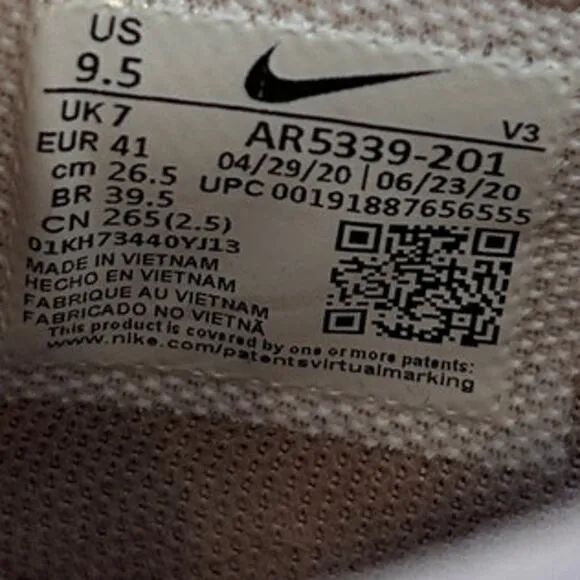 Nike - Air Force 1 Sage Low Top - Sneakers - Pink - Women's - 9.5 - AR5339-201