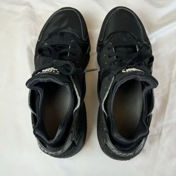 Nike Air Huarache Mens Tripe Black Athletic Lace Up Running Shoes Sneakers Sz 8