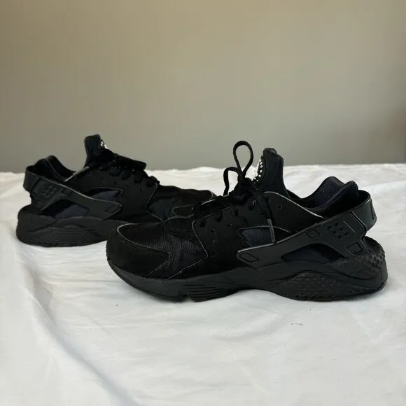 Nike Air Huarache Mens Tripe Black Athletic Lace Up Running Shoes Sneakers Sz 8